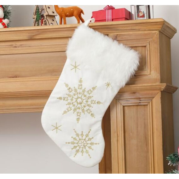 Christmas Tree Snowflake Plyschstrumpor (guld)