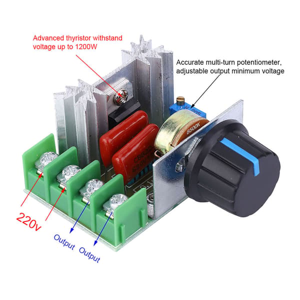 5 ST Motorhastighetskontroller 50-220V AC 220V PWM Variabel Hastighet