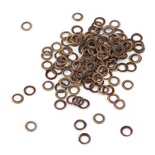 100 Små Öljetter med Brickor för Kläder Läder Väskor 4mm Innerdiameter