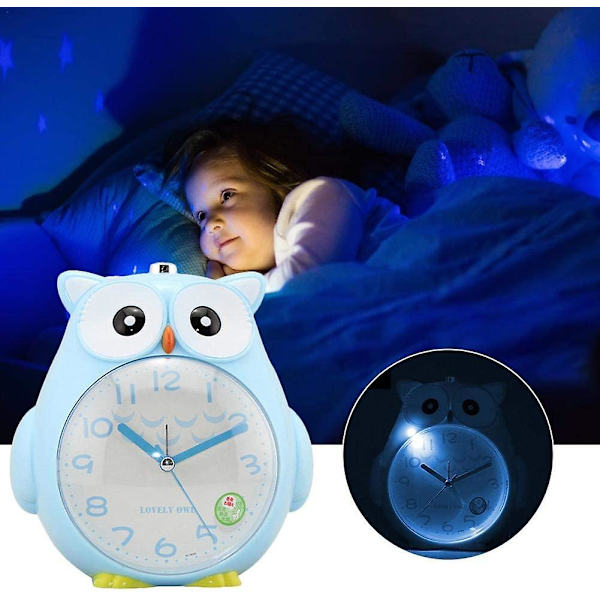 Owl Night Light Väckarklocka - Blå