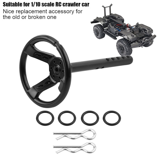 Sort plastikrat til 1/10 skala RC Crawler bil