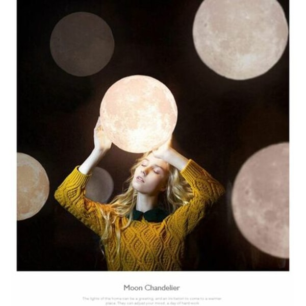 3D Moon Chandelier-Moon Ceiling Chandelier Moon Ceiling Light Planet Pendellampa Moon Restaurang Bar Hem Chil