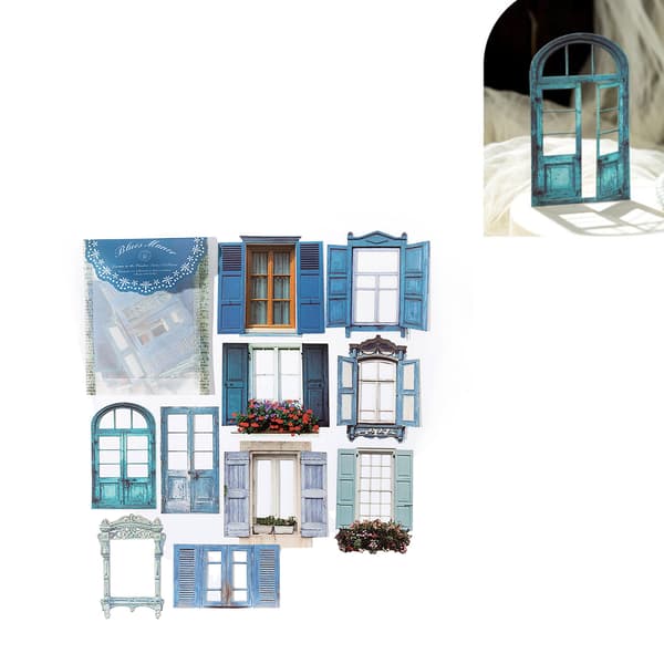 10 stk. hule vindusramme-klistremerker, multifunksjonelle dekorative collage scrapbooking-journal-kort