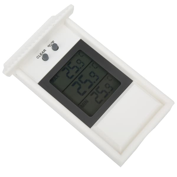 Vanntett utendørs digital termometer - hvit temperaturmåler med krok