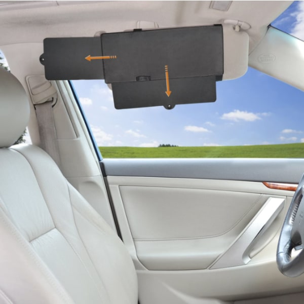 Svart bärbart bilsolskydd infällbart multifunktionssolskydd antireflexglasögon bilsolskydd,