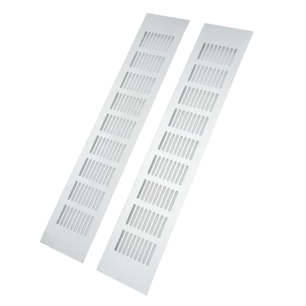2 stk. luftventilationsrist i aluminiumslegering, rektangulær ventilationsplade til skab, skoskab, skab 80x400mm