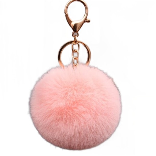 Pink Imitation Rex Rabbit Hairball Pendant 8cm Dame Bagage Hairball Pendant Nøglering Sko og Hatte Tøj Hairball Pendant Dekoration,