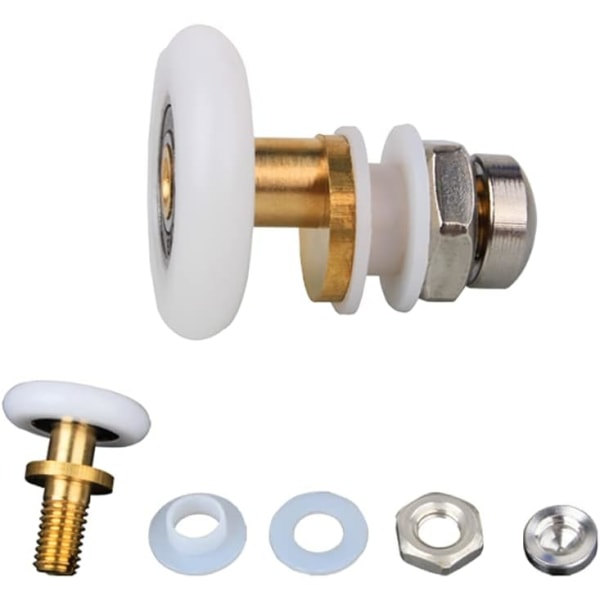 Duschrulle 4 dele Duschdörrsrulle Skjutdörrshjul til duschdørrulle (23 mm)