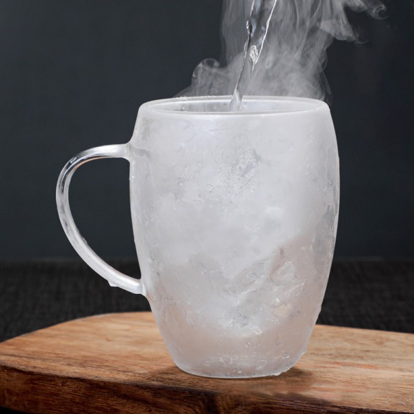 Med håndtag dobbelt glas kaffekop varmebestandig kreativ isolering vandkop kold drik mælkekop juice kop (150 ml)