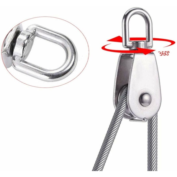 2 stk M32 304 rustfrit stål remskive dobbelt swing remskive dobbelt remskive glide