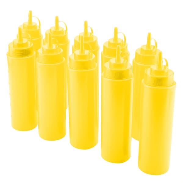 720ml 10-pakning Plast Oljedispenser for Olivenolje Eddik Gul