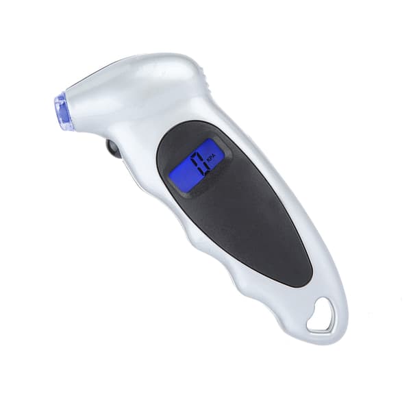 Digital Däcktrycksmätare för Bil, Lastbil och Cykel - Lufttrycksmätare PSI - 4 Inställningar (Silver)