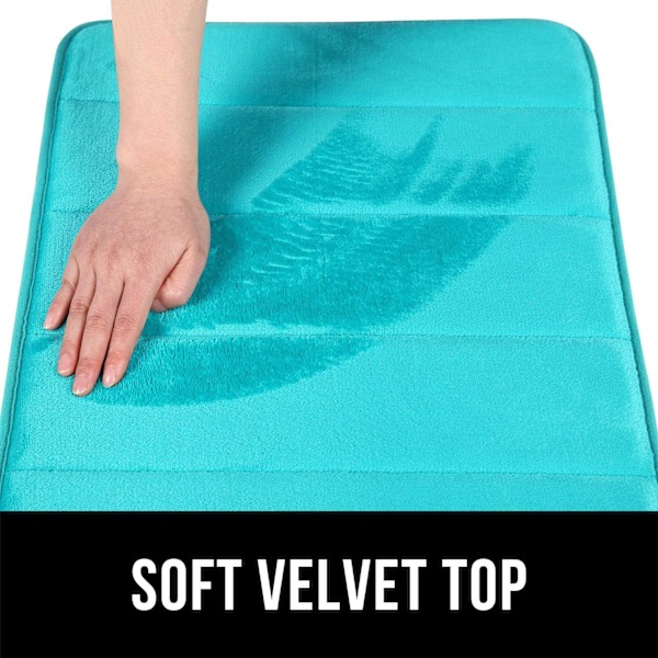 80cm*120cm Memory Foam Badrumsbadkarsmatta Absorberande Anti-Slip Badkarsmatta Vattenbadkarsmatta - Lake Blue