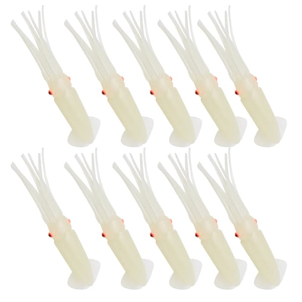10-pack Självlysande Realistiska Mjuka Bläckfisklockbeten 7,5 cm Hållbara Robusta