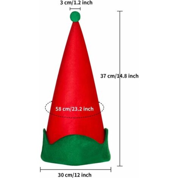 Bitar Röd filt tomte hattar jul tomte tomte hatt julfest kostym gynnar presenter tillbehör för tonåringar