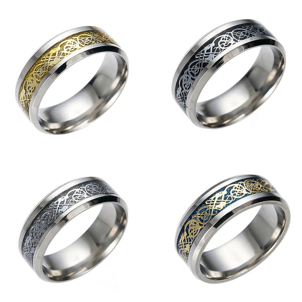 Snygga män titan stål slät yta bröllop band finger ring smycken gåva Silver and Silver US 8