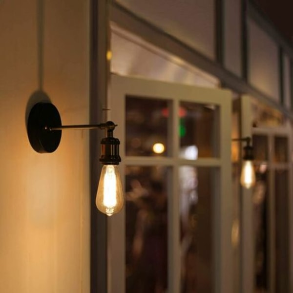 Set med 2 Retro Vintage Style Vägglampa E27 gängad lampa för Bar Restaurang Café Brons - Brons