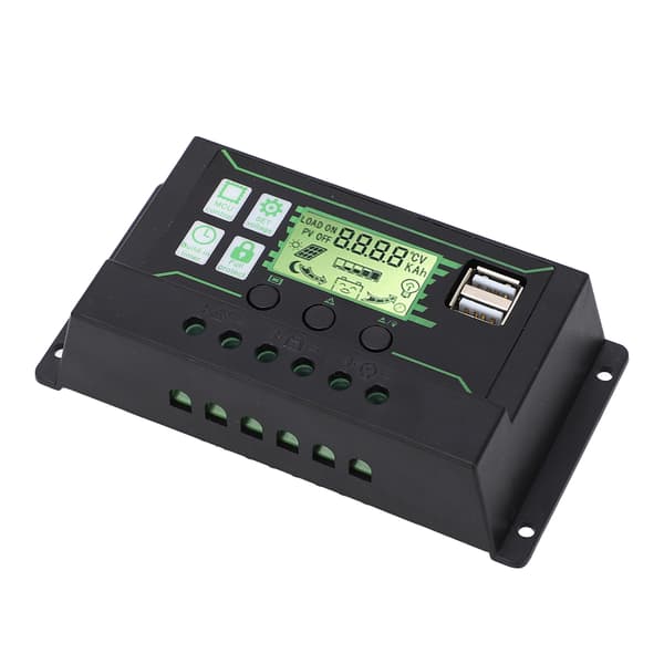 20A Solcellelader PWM 3-trinns USB-utgang 12V 24V Solpanelregulator