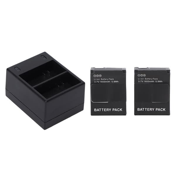 Hero 2 3 Kompatibel Hurtig Dobbel Sporkamera Batterilader med 2 Batterier