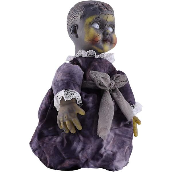 1 stk Halloween animeret uhyggelig dukke elektrisk gådukke