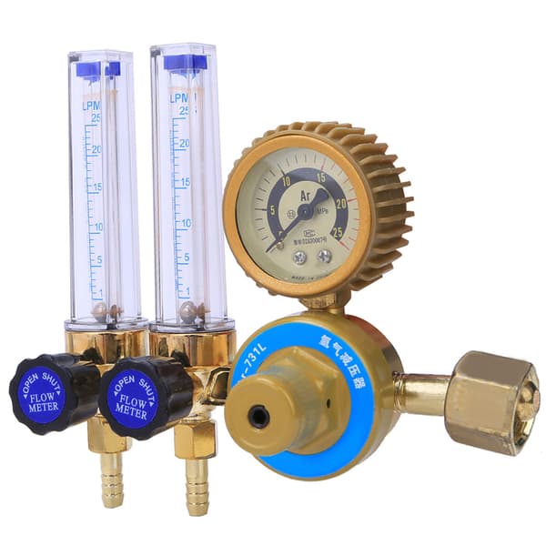 Dobbelt manometer Argon Gas Trykregulator Svejsetilbehør 0,25 MPa