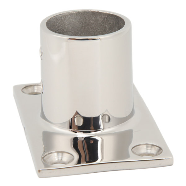 Båt Handledare Beslag Rektangulär Bas Silver Robust Rostfri Båtdäck Handledare Rektangulär Bas för Båt Marin Yacht 90°25MM/1in