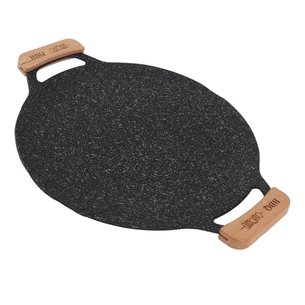 Rund Nonstick Metall BBQ Grillpanne Multifunksjonell Utendørs Camping Grillplate