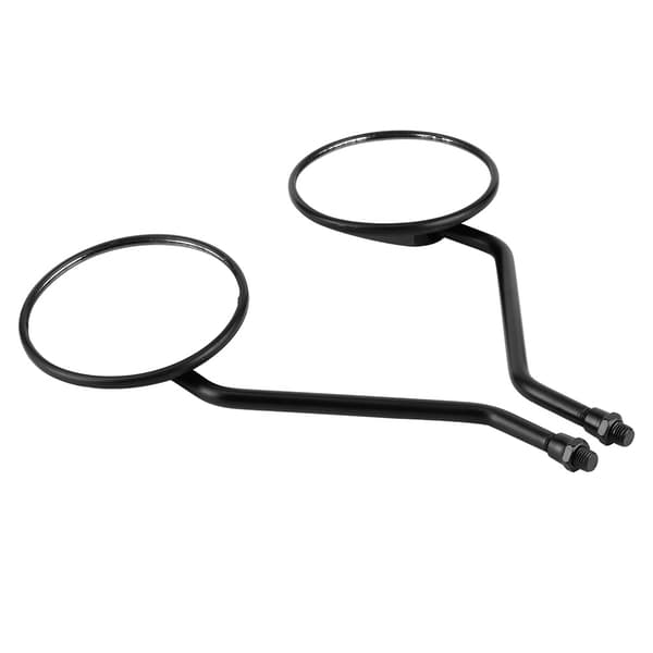 Universal Motorcykel Bakspejl 10MM Gevind Sort Afrundet Side 1 Par