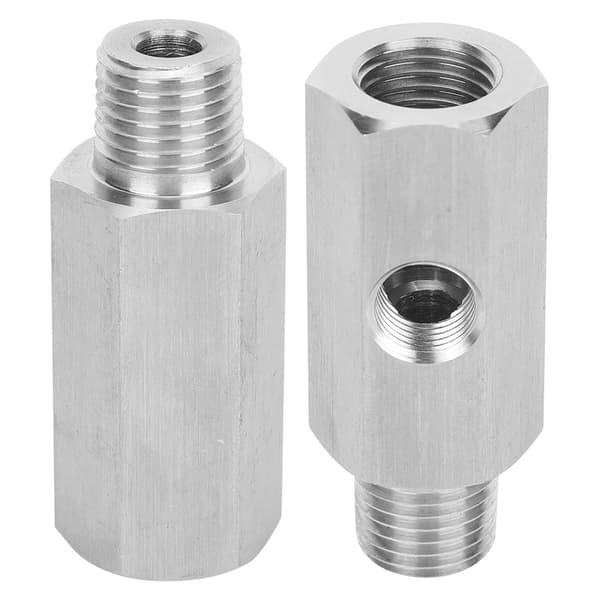 Universal Bimotor Cylinder 1/4NPT til 1/8 Adapter T304 Rustfrit Stål Olietryksmåler