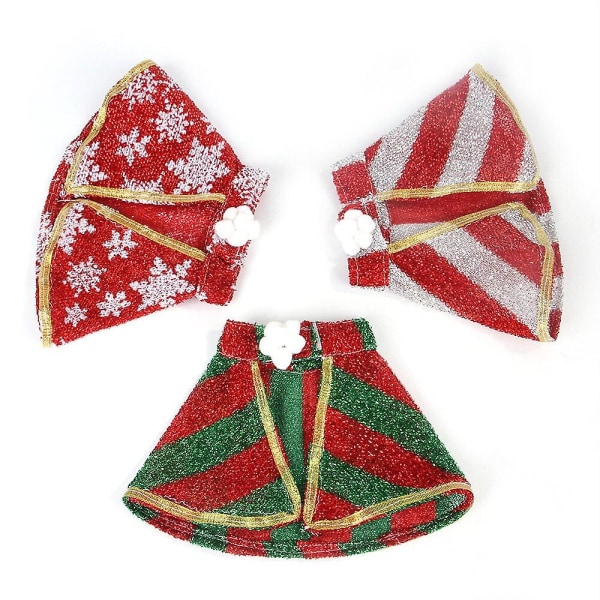 Finklänning, julkläder för husdjur 3 mönsterdesign husdjurskappa Rolig fest Cosplay-kostym(Röd Snowflake M)