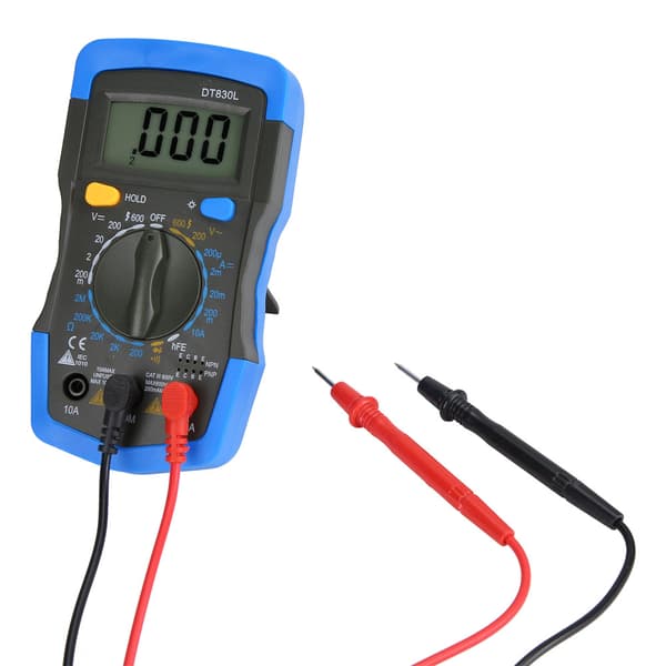 Bärbar LCD Digital Multimeter AC DC Spänningsströmtestare DT830L