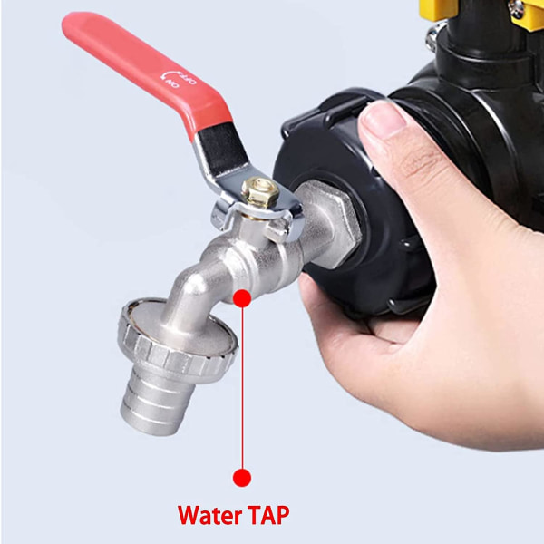 Vandhanetank 1000l Messing Fremstillet 1/2&quot; Adapterventil Ibc Vandopbevaringsboks Vandhane til haveregnvandsopsamler