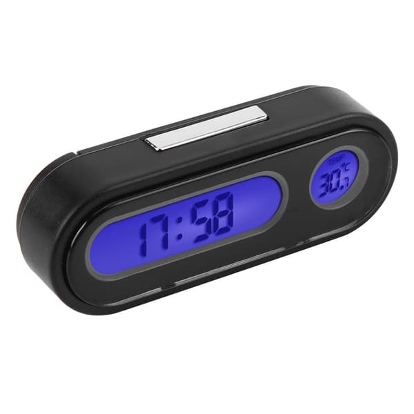 2-i-1 Biltilbehør Mini Elektronisk LED Digital Klokke Termometer Voltmeter