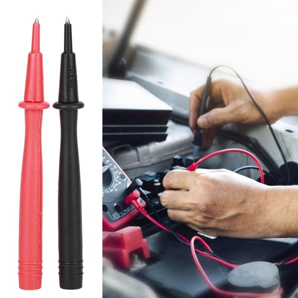 2st Multimeterprob Voltmeter Tillbehör Nickelpläterad Kopparspets 2mm Stift 4mm Banankontakt