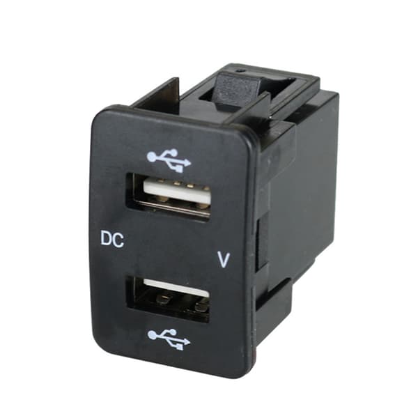 Dobbelt USB Biloplader Rød 4.2A 5V Output 60 cm Kabel Intelligent Chip Hurtig Opladning