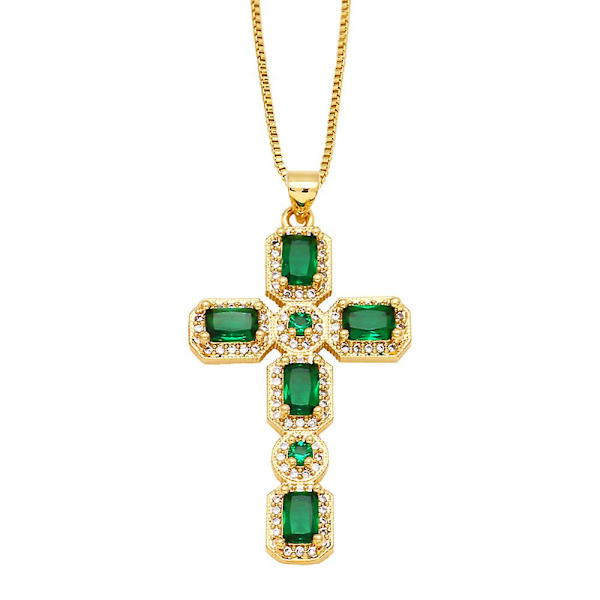 Kaulakoru Vintage Zircon Cross Muotikorut Ac8835 Blue