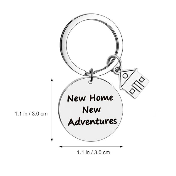 2kpl Creative Stainless Steel New Home Avaimenperä Riipukset Kotilämpöiset avaimenperät