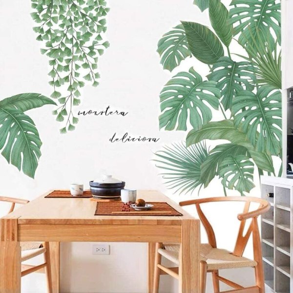 Grøn plante med brede blade Wall Sticker Home Decor