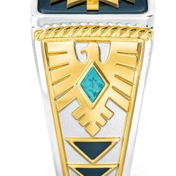 Snidade Knuckle Rings Totem Antik Golden Creative Eagle Snidade Symbol Ring för vardagen US 12