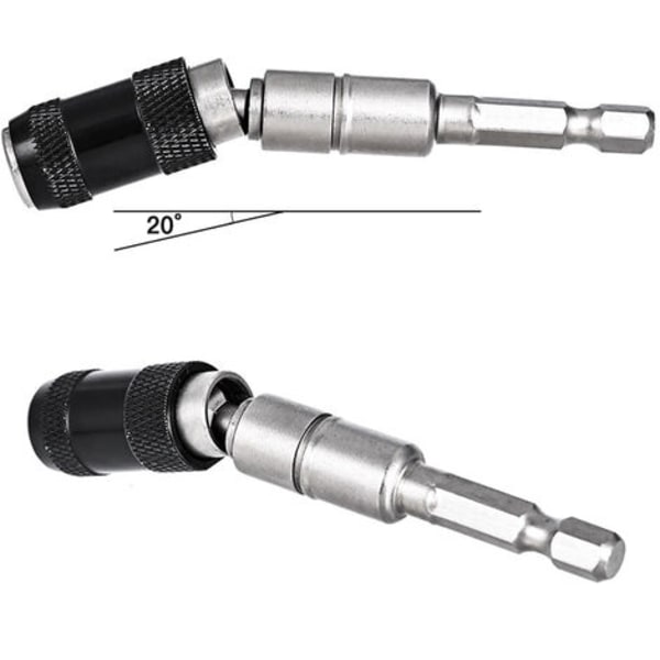 20° drejelig bitsholder, magnetisk skrueborespids, stålslag magnetisk drejelig borebitsholder Foldbar magnetisk borebitsforlænger, 1 stk. Fonepro