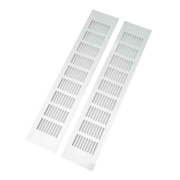 2 stk. luftventilationsrist i aluminiumslegering, rektangulær ventilationsplade til skab, skoskab, skab 80x400mm