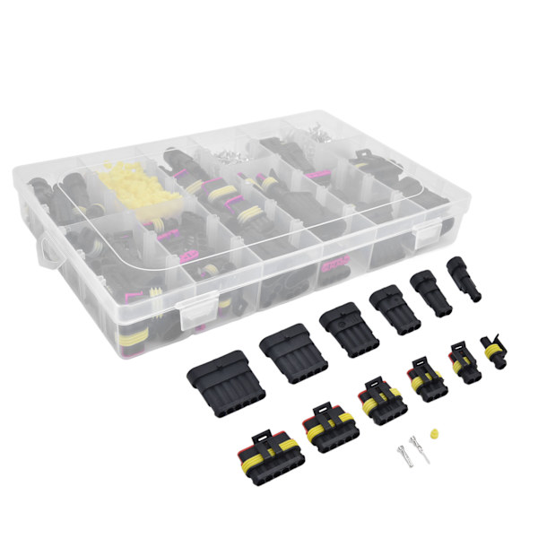 1004 PCS Automotive Connector Vedenpitävä johdinpistoke uros- ja naarasliittimen 1-6-nastainen sarja