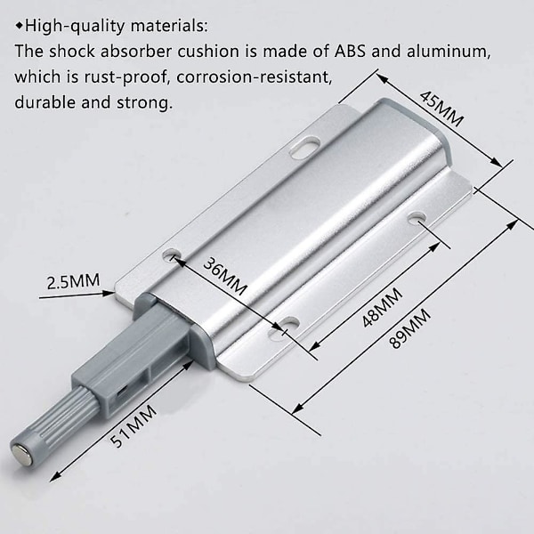 Tryckdörröppnare, Rebound-dämparen Dörröppnaren Skåpet är säkert och bekvämt, hållbart, metallskal6 stycken