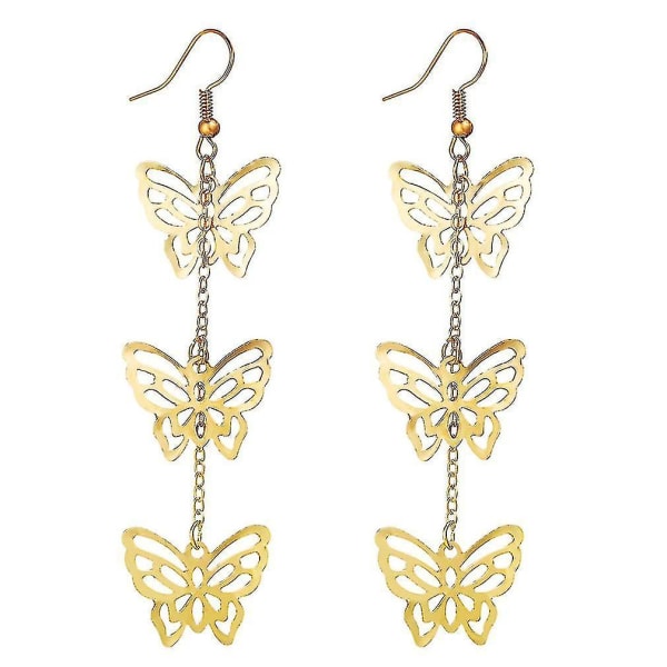 örhängen Hollow Butterfly Golden Pendant Metalllegering för bröllop