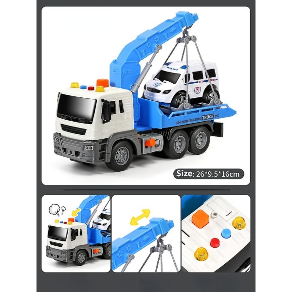 Vuoden 2021 upouusi lasten suuri inertiaperävaunu lelu maantiekuljetuksen nosturisuunnittelun mallipojan leluauto lapsille lahja