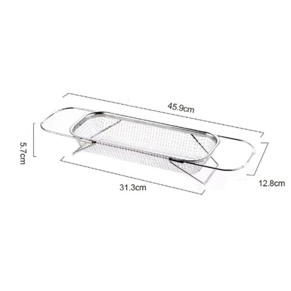 Udtrækkelig afløbsbakke i rustfrit stål til vask, opvaskestativ til husholdningskøkken, 31x12,5 cm
