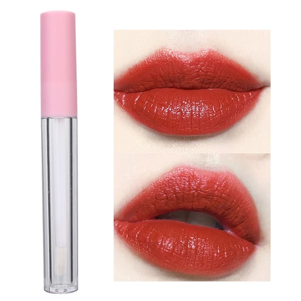 10 påfyllningsbara läppglansflaskor DIY tomma läppbalsamtuber 2,5 ml rosa kork transparent kropp