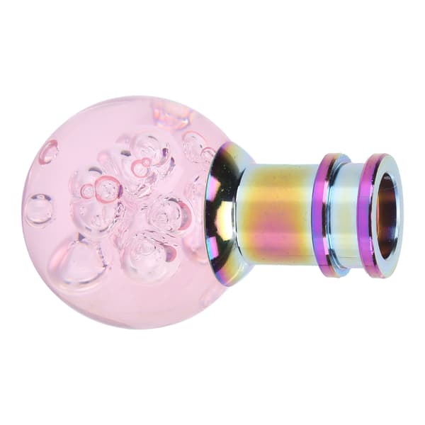 Manuel gearknop Pink Crystal Bubble med 3 gevindadaptere Universal