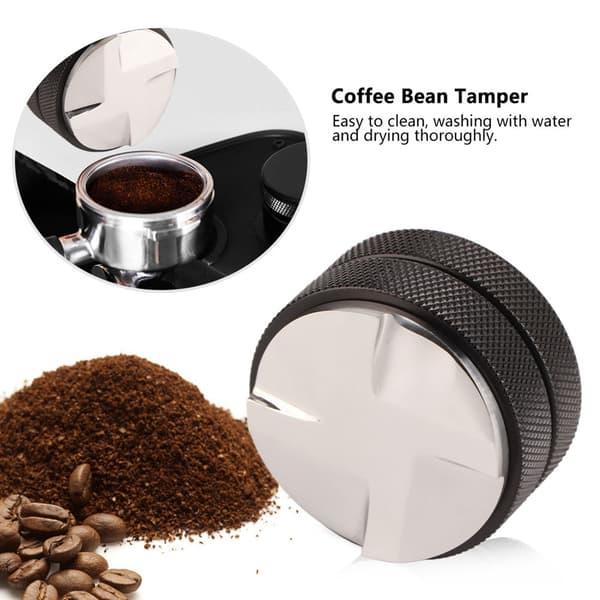 Anti-Slip Kaffetamper i Rustfrit Stål til Kommerciel Brug (58mm, Sort)