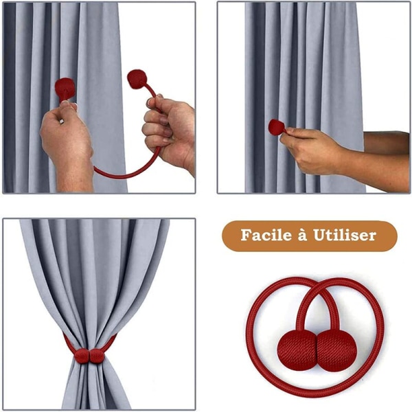 4 stycken hörlursgardin jujube ox senan pärlor magnetiskt spänne gardin